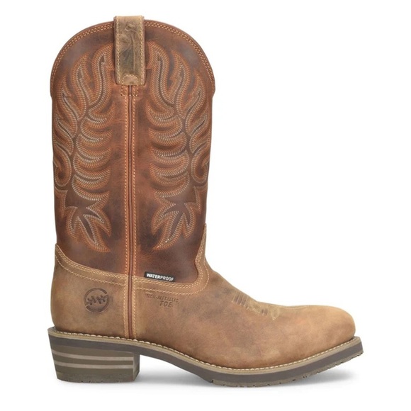 Double H Tan Leather Western Work Boots - Picture 7 of 11